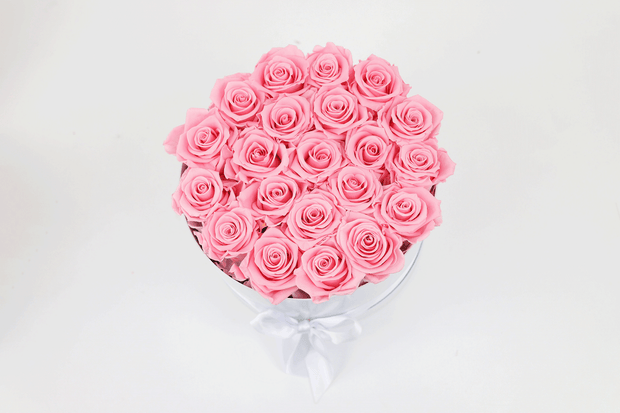 TWO PINK DOZEN ROSES IN A GIFT HAT BOX