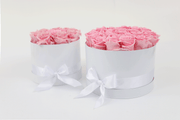 PINK DOZEN ROSES IN A GIFT HAT BOX